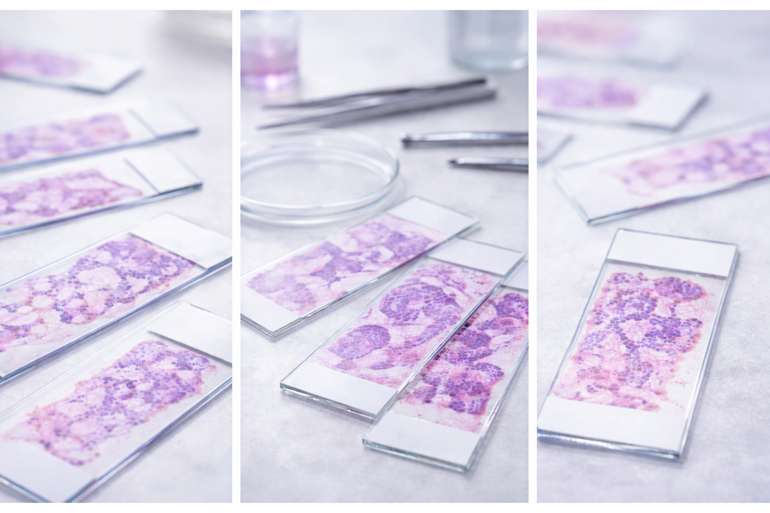 Ilustración de biopsia y análisis de muestras